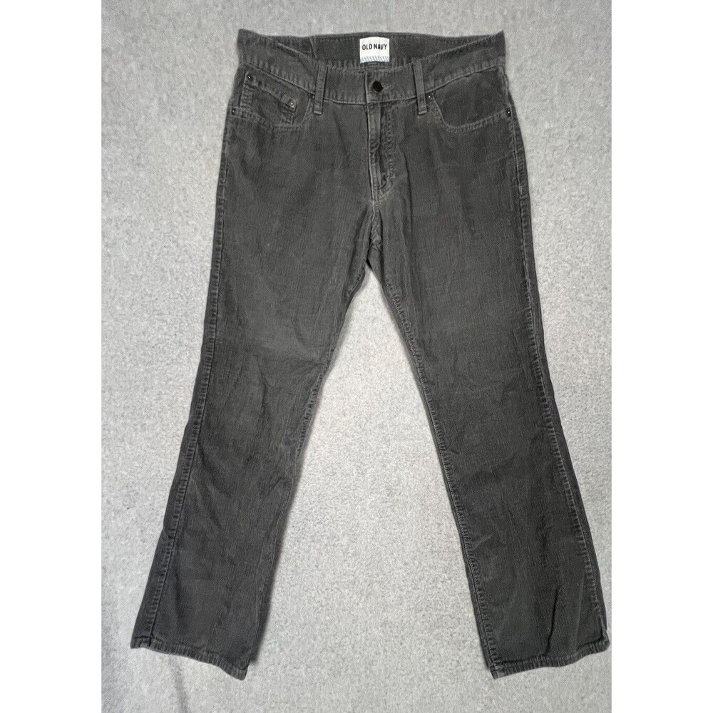 Vintage Old Navy Corduroy Pants Men's 33X32 Gray Flat Front Y2K Jeans